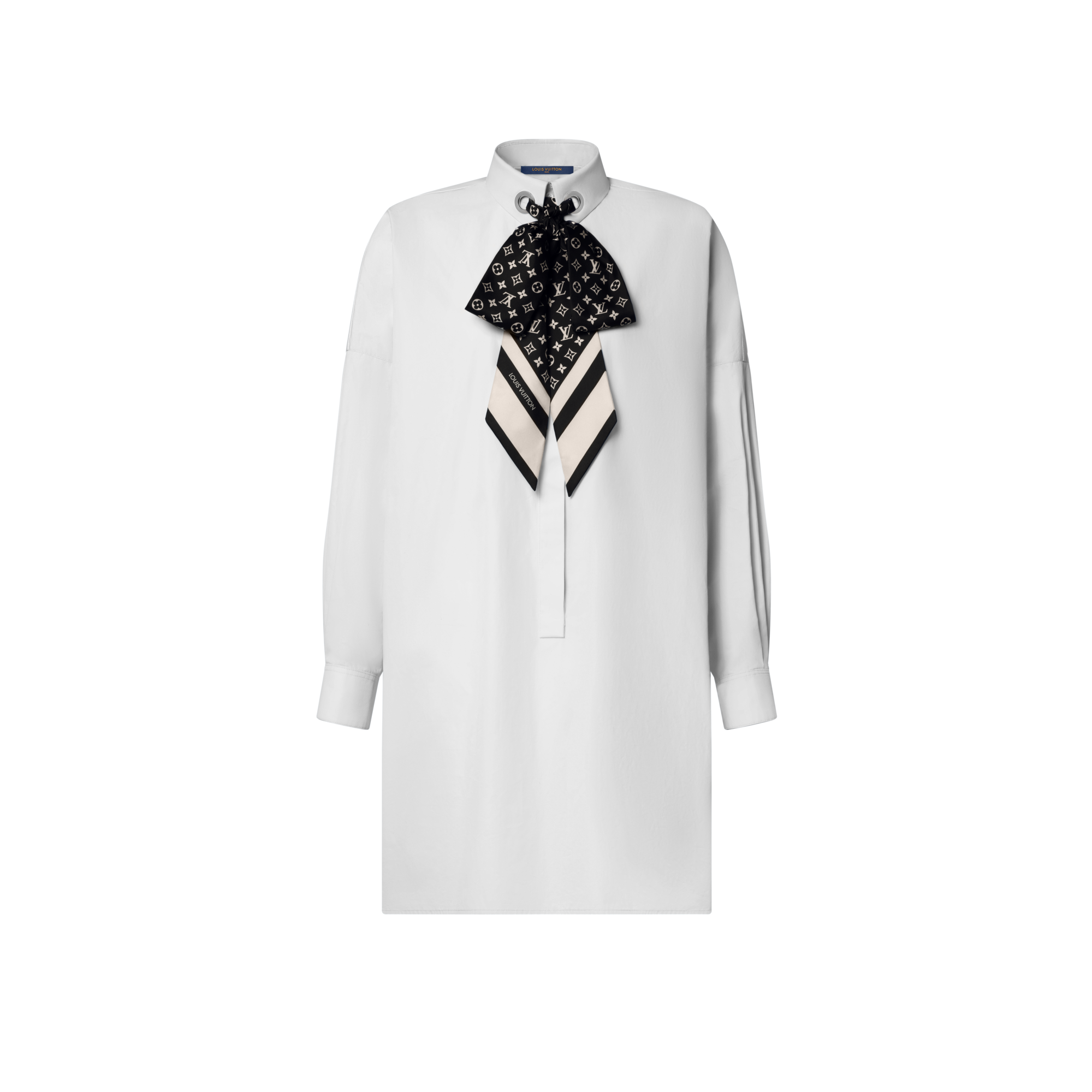 【ルイヴィトン・Louis Vuitton 】Pinstripe Silk Shirt Dress louis-vuitton--